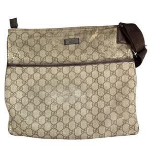Gucci GG Coated Canvas Shoulder Crossbody Bag Purse